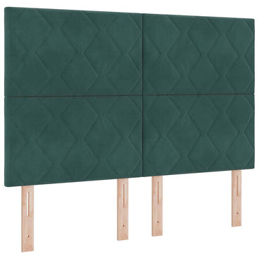 vidaXL LED Kopfteil Dunkelgrün 144 cm Kunstleder