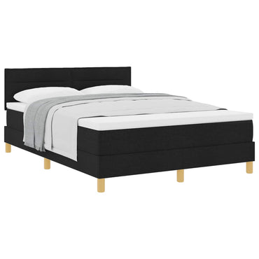 vidaXL Boxspringbett mit Matratze Schwarz 140 x 190 cm Stoff
