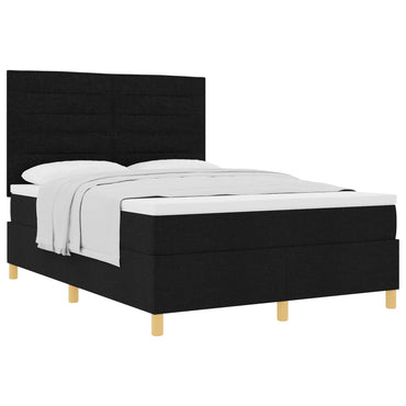 vidaXL Boxspringbett mit Matratze Schwarz 160 x 200 cm Stoff