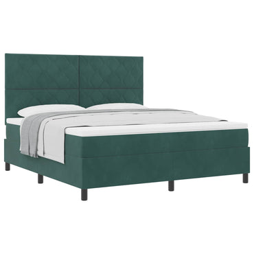 vidaXL Boxspringbett mit Matratze Dunkelgrün 180 x 200 cm Stoff