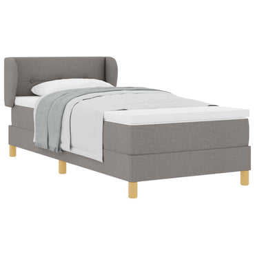 vidaXL Boxspringbett mit Matratze mit Kopfteil Taupe 90 x 200 cm Stoff