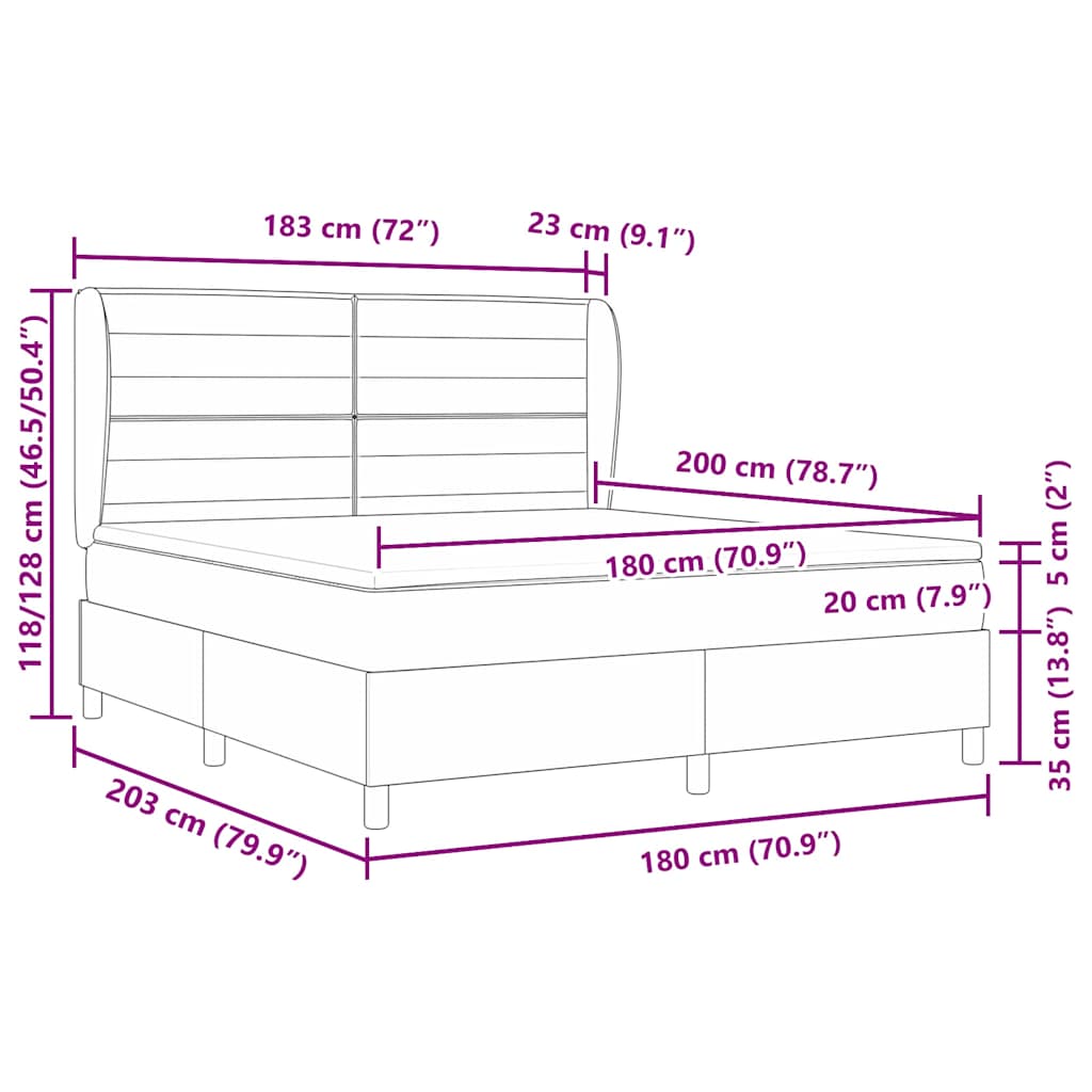 vidaXL Boxspringbett mit Matratze Dunkelgrau 90x190 cm Schwarz Stoff