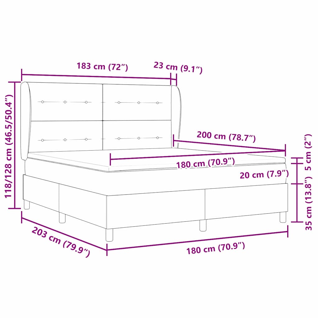 vidaXL Boxspringbett mit Matratze Dunkelgrau 90x190 cm Dunkelbraun