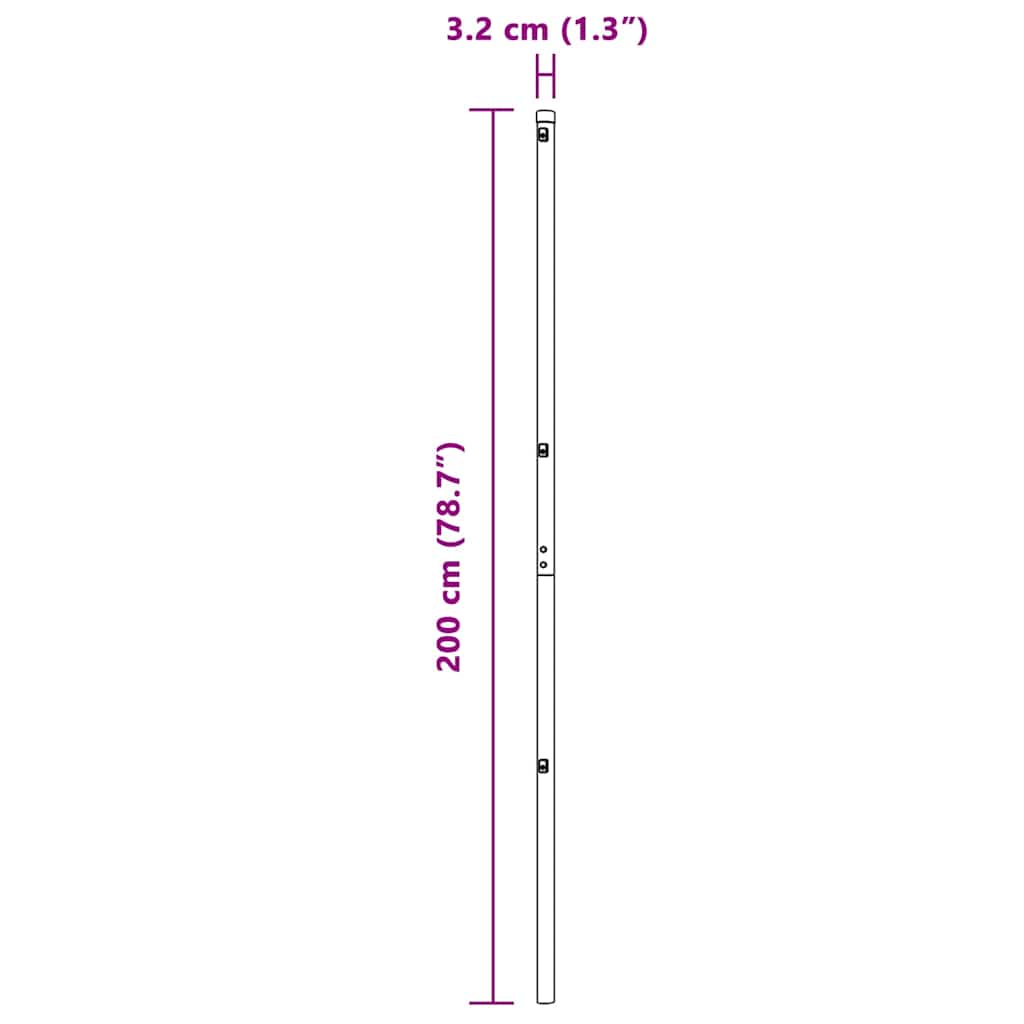 Zaunpfosten 52 pcs Grau 3,2 x 3,2 x 200 cm