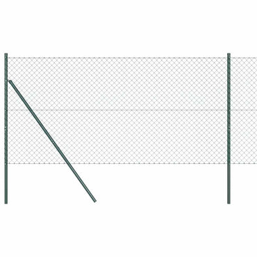 vidaXL Zaunpfosten Grün 10 x 1 m (40 x 40 mm Maschen) Stahl und PVC