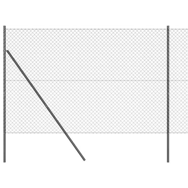 vidaXL Zaunpfosten Grau 10 x 1,5 m (40 x 40 mm Maschen) Stahl und PVC