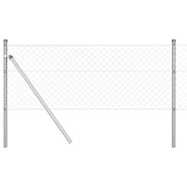 vidaXL Zaunpfosten Silber 25 x 0,6 m (40 x 40 mm Maschen) Stahl