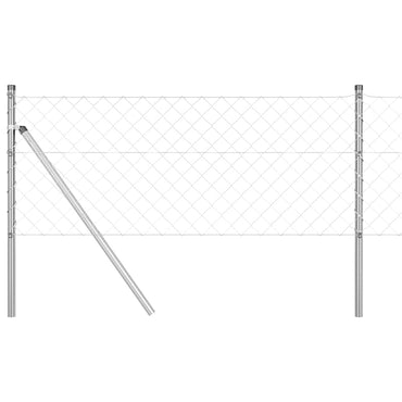 vidaXL Zaunpfosten Silber 25 x 0,8 m (60 x 60 mm Netz) Stahl