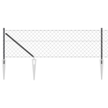 vidaXL Zaunpfosten Grau 25 x 0,4 m (40 x 40 mm Maschen) Stahl und PVC