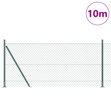 vidaXL Zaunpfosten Grün 10 x 1 m (40 x 40 mm Maschen) Stahl und PVC