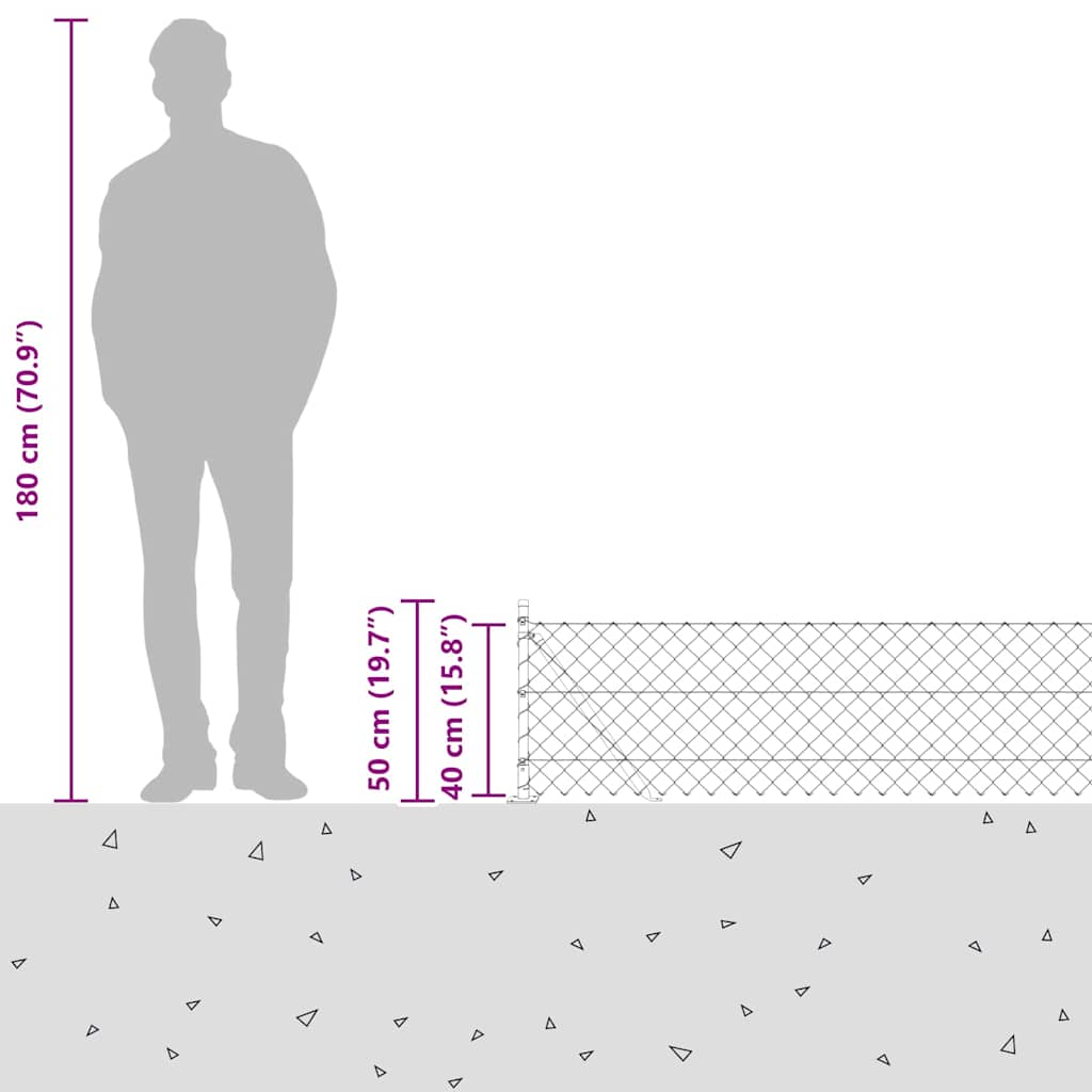 vidaXL Zaunpfosten Grün 10 x 0,4 m (60 x 60 mm Maschen) Stahl und PVC