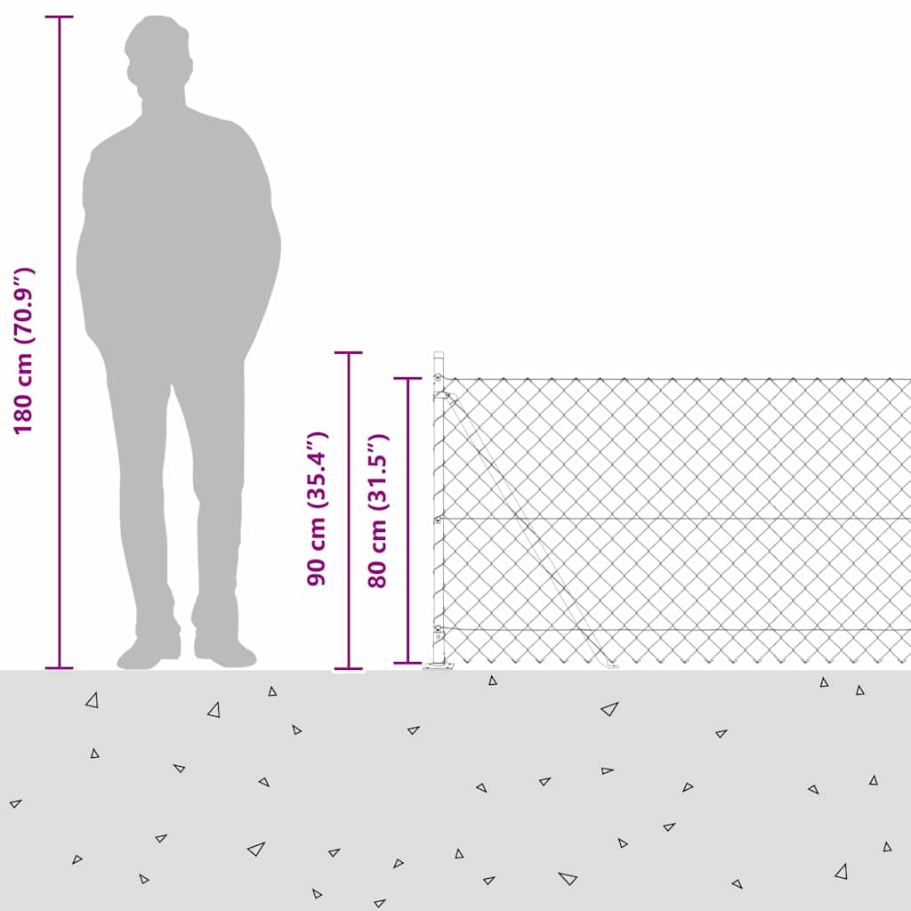 vidaXL Zaunpfosten Grün 10 x 0,8 m (60 x 60 mm Maschen) Stahl und PVC