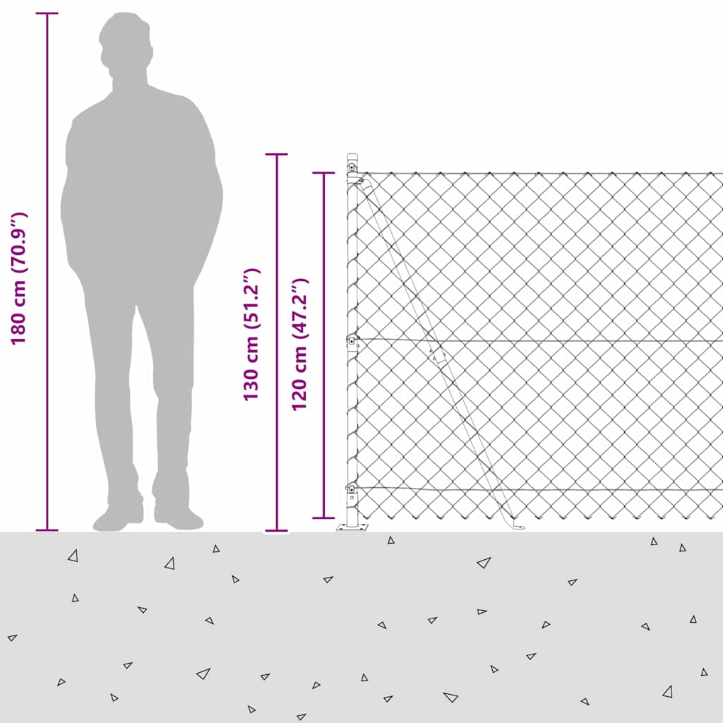 vidaXL Zaunpfosten Grün 10 x 1,2 m (60 x 60 mm Gitter) Stahl und PVC