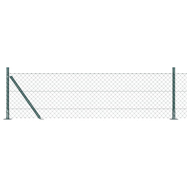 vidaXL Zaunpfosten Grün 25 x 0,4 m (40 x 40 mm Maschen) Stahl und PVC