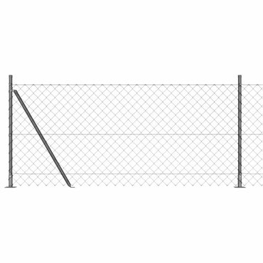 vidaXL Zaunpfosten Grau 10 x 0,8 m (60 x 60 mm Maschen) Stahl und PVC