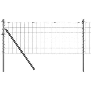 vidaXL Clôture avec poteaux gris 0,8 x 25 m acier et PVC