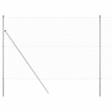 vidaXL Zaun mit Pfosten Silber 1,5 x 10 m Stahl und PVC