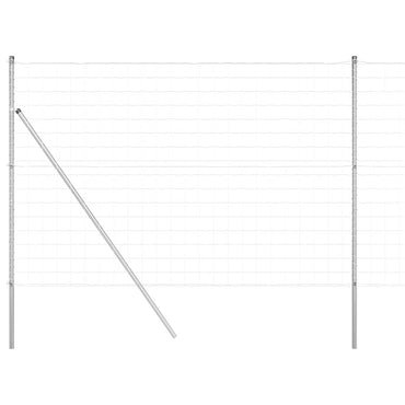 vidaXL Zaun mit Pfosten Silber 1,5 x 10 m Stahl und PVC