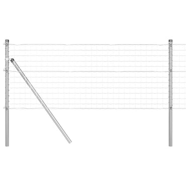 vidaXL Zaun mit Pfosten Silber 0,6 x 25 m Stahl und PVC