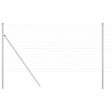 vidaXL Zaun mit Pfosten Silber 1 x 25 m Stahl und PVC