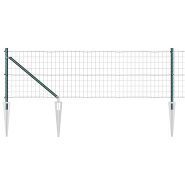 vidaXL Zaun mit Pfosten Grün 0,6 x 50 m Stahl und PVC