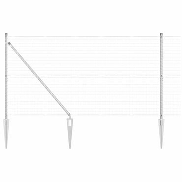 vidaXL Zaun mit Pfosten Silber 1,2 x 10 m Stahl