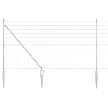 vidaXL Zaun mit Pfosten Silber 1,2 x 25 m Stahl