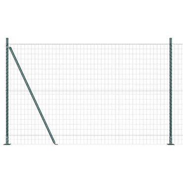 vidaXL Zaun mit Pfosten Grün 1,2 x 25 m Stahl und PVC