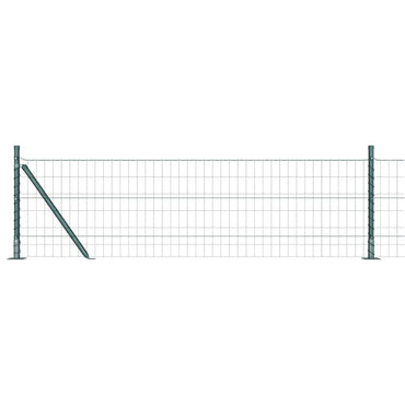 vidaXL Zaun mit Pfosten Grün 0,4 x 25 m Stahl und PVC