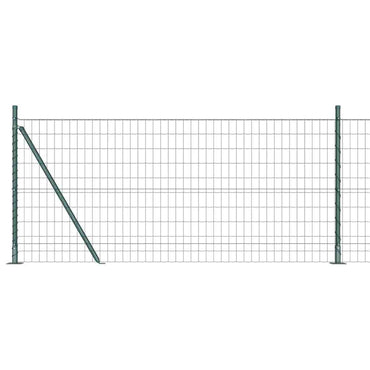 vidaXL Zaun mit Pfosten Grün 1 x 25 m Stahl und PVC