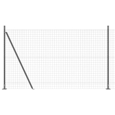 vidaXL Zaun mit Pfosten Grau 1,4 x 10 m Stahl und PVC