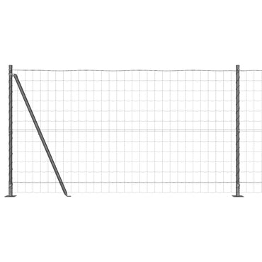vidaXL Zaun mit Pfosten Grau 1,2 x 25 m Stahl und PVC