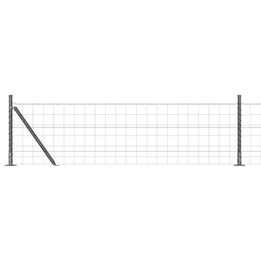 vidaXL Zaun mit Pfosten Grau 0,6 x 50 m Stahl und PVC