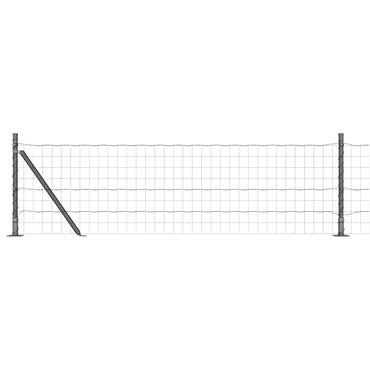 vidaXL Zaun mit Pfosten Grau 0,6 x 50 m Stahl und PVC
