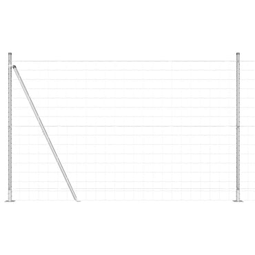 vidaXL Zaun mit Pfosten Silber 1,6 x 10 m Stahl
