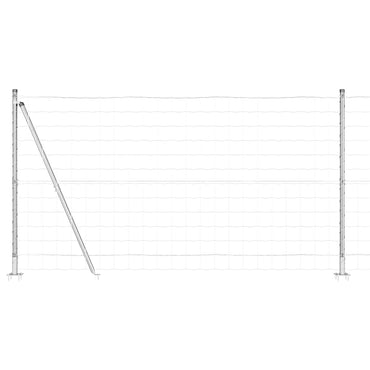 vidaXL Zaun mit Pfosten Silber 1,2 x 25 m Stahl
