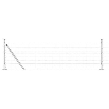 vidaXL Zaun mit Pfosten Silber 0,6 x 50 m Stahl