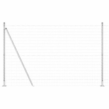 vidaXL Zaun mit Pfosten Silber 1,6 x 10 m Stahl