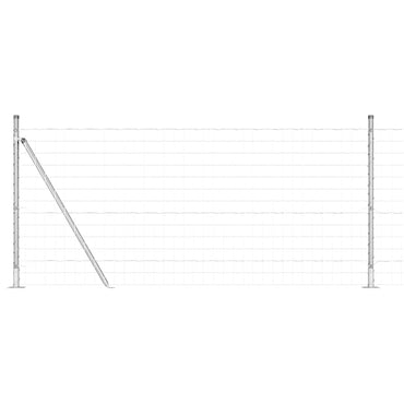 vidaXL Zaun mit Pfosten Silber 0,8 x 25 m Stahl