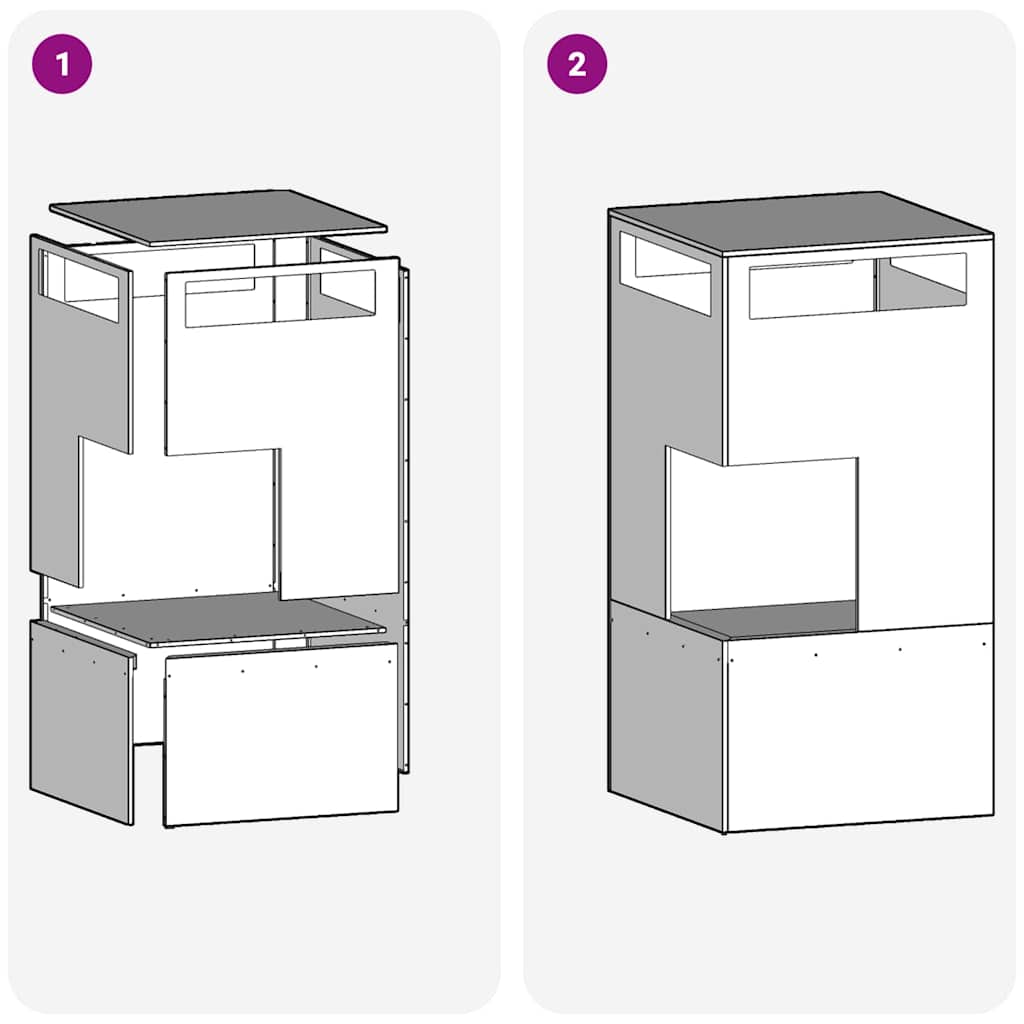 Feuerstelle Braun 50 x 50 x 100 cm Stahl