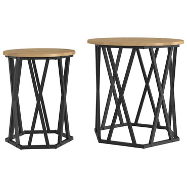 vidaXL Couchtisch 2 pcs Artisan-Eiche Ingenieure Holz und Stahl