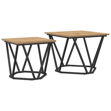 vidaXL Beistelltisch-Set 2 pcs Artisan-Eiche Ingenieure Holz und Stahl