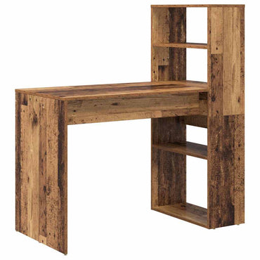 vidaXL Schreibtisch mit Regal Altholz 113 x 54 x 120 cm Holzwerkstoff