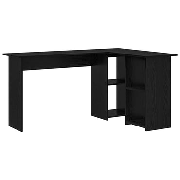 vidaXL Schreibtisch mit Regal Schwarz Eichen-Optik 142 x 102 x 73 cm