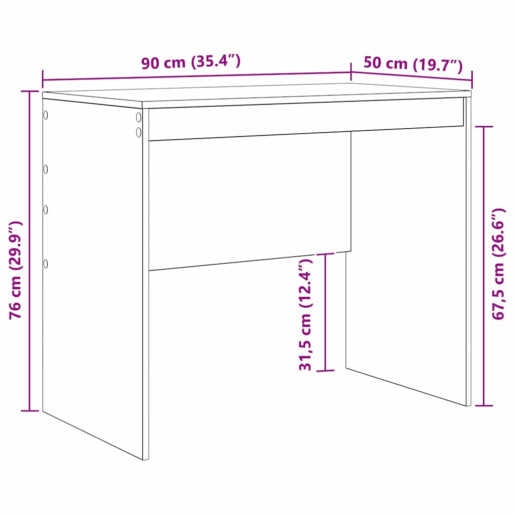 vidaXL Schreibtisch Beton Grau 90 x 50 x 76 cm