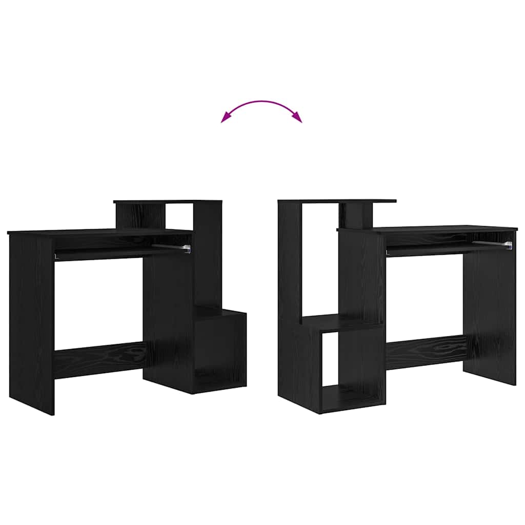 Schreibtisch mit Regal Schwarz Eichen-Optik 106 x 41 x 88.5 cm