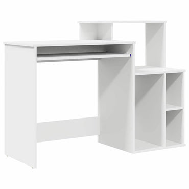 vidaXL Schreibtisch mit Regal Weiß 120,5 x 44 x 88,5 cm Holzwerkstoff
