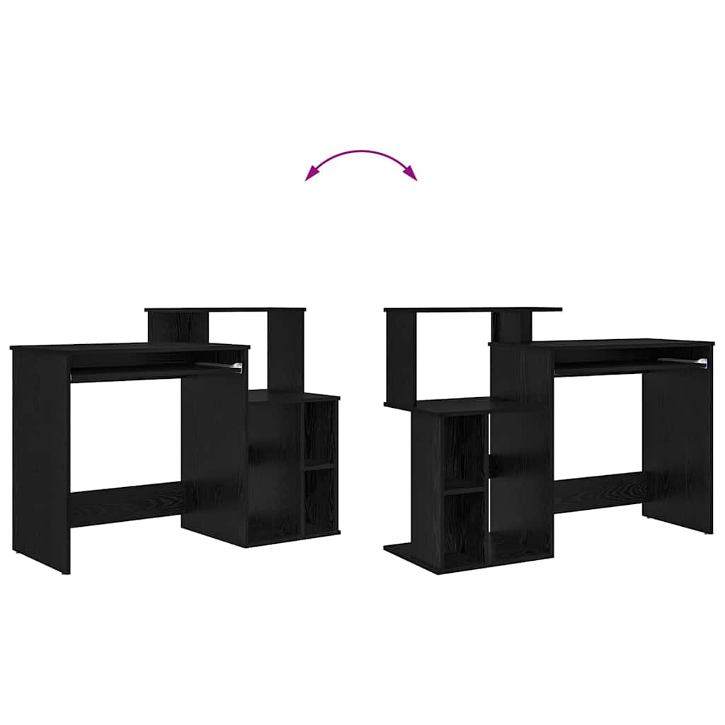 vidaXL Schreibtisch Schwarz Eichen-Optik 120,5 x 44 x 88,5 cm