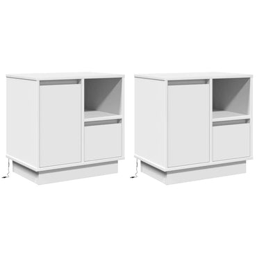 vidaXL Nachttisch 2 pcs Weiß 50 x 34,5 x 50 cm Holzwerkstoff