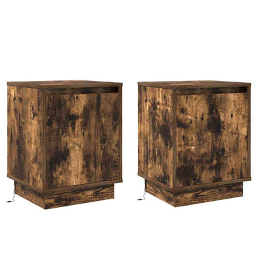 vidaXL Nachttisch mit 2 pcs Geräucherte Eiche 39 x 34,5 x 50 cm